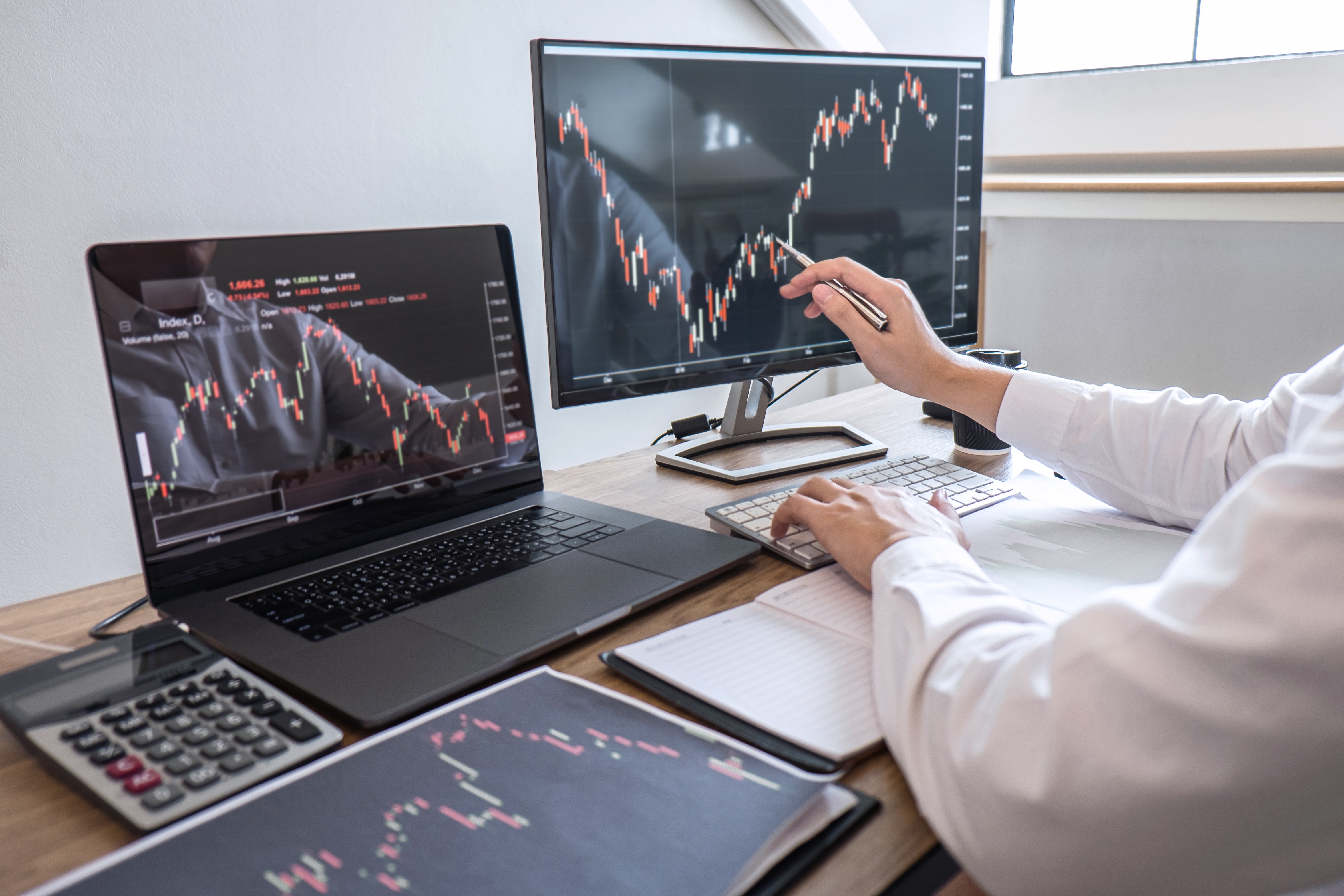 Stock exchange market concept